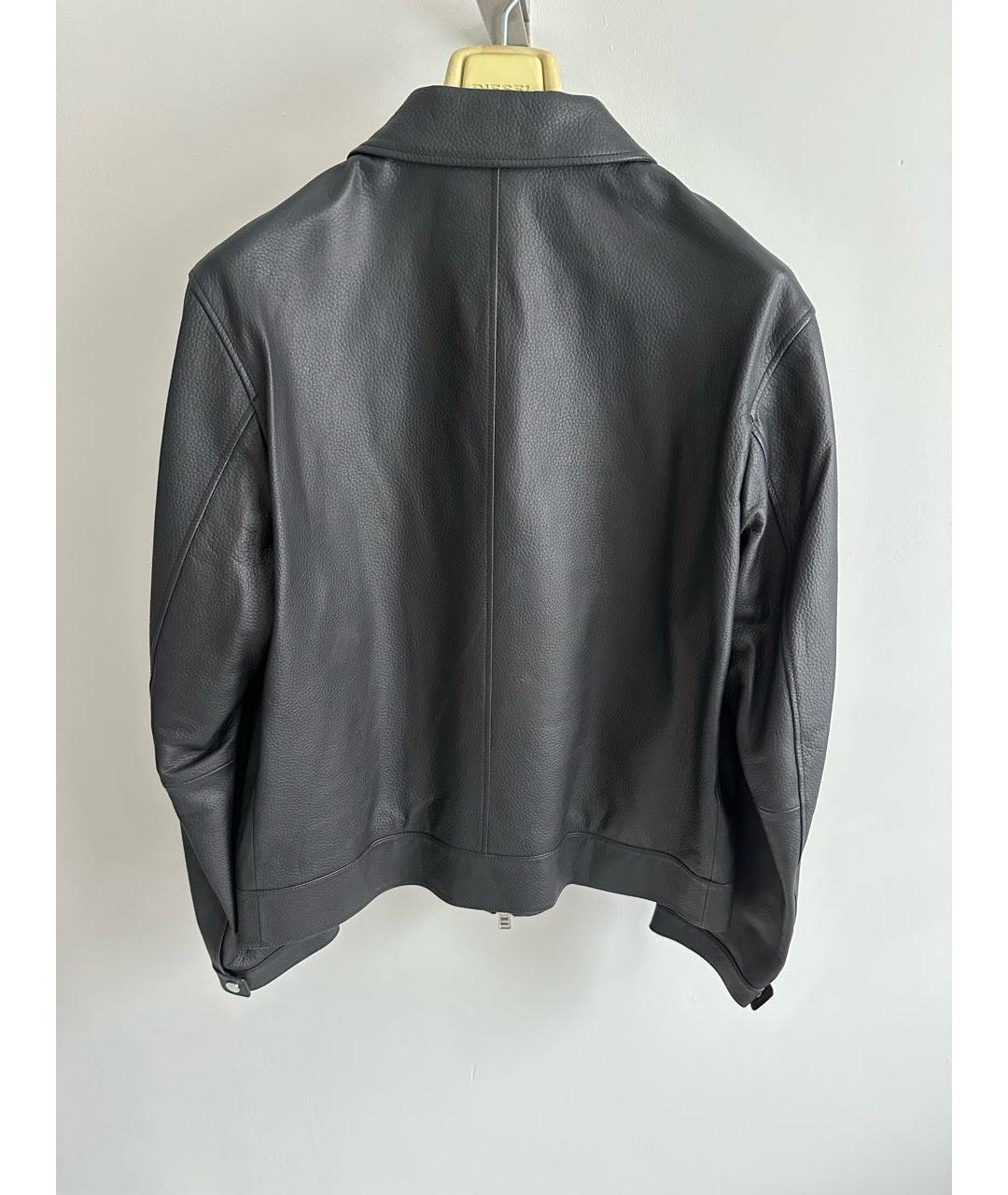 HUGO BOSS Черная кожаная куртка, фото 2