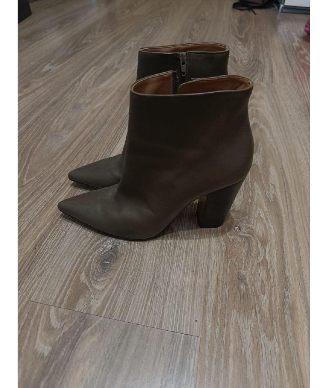 MAISON MARGIELA Коричневые кожаные ботильоны, фото 8