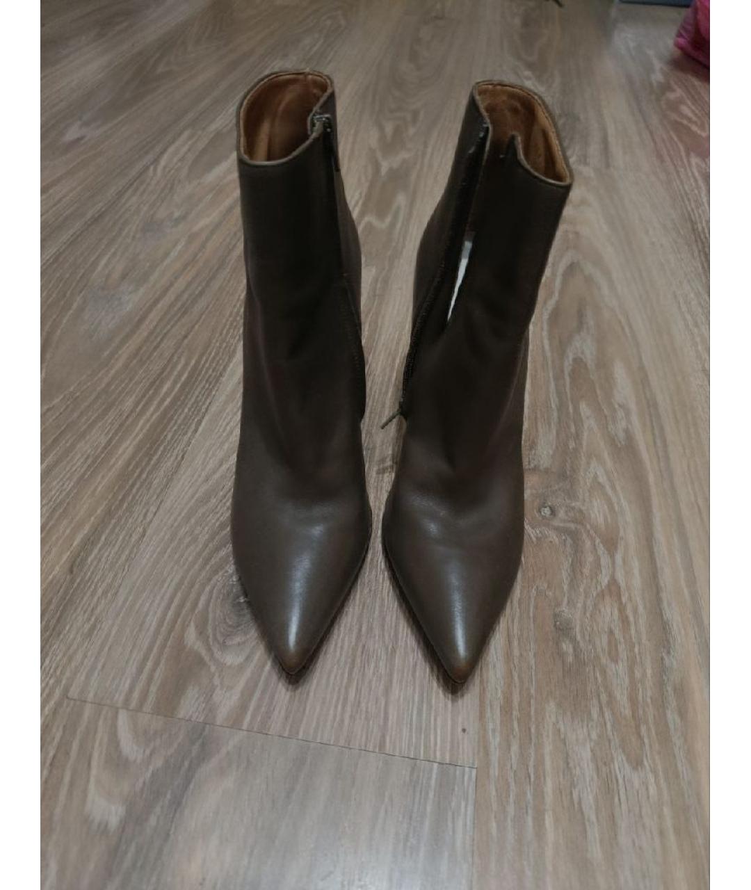 MAISON MARGIELA Коричневые кожаные ботильоны, фото 2