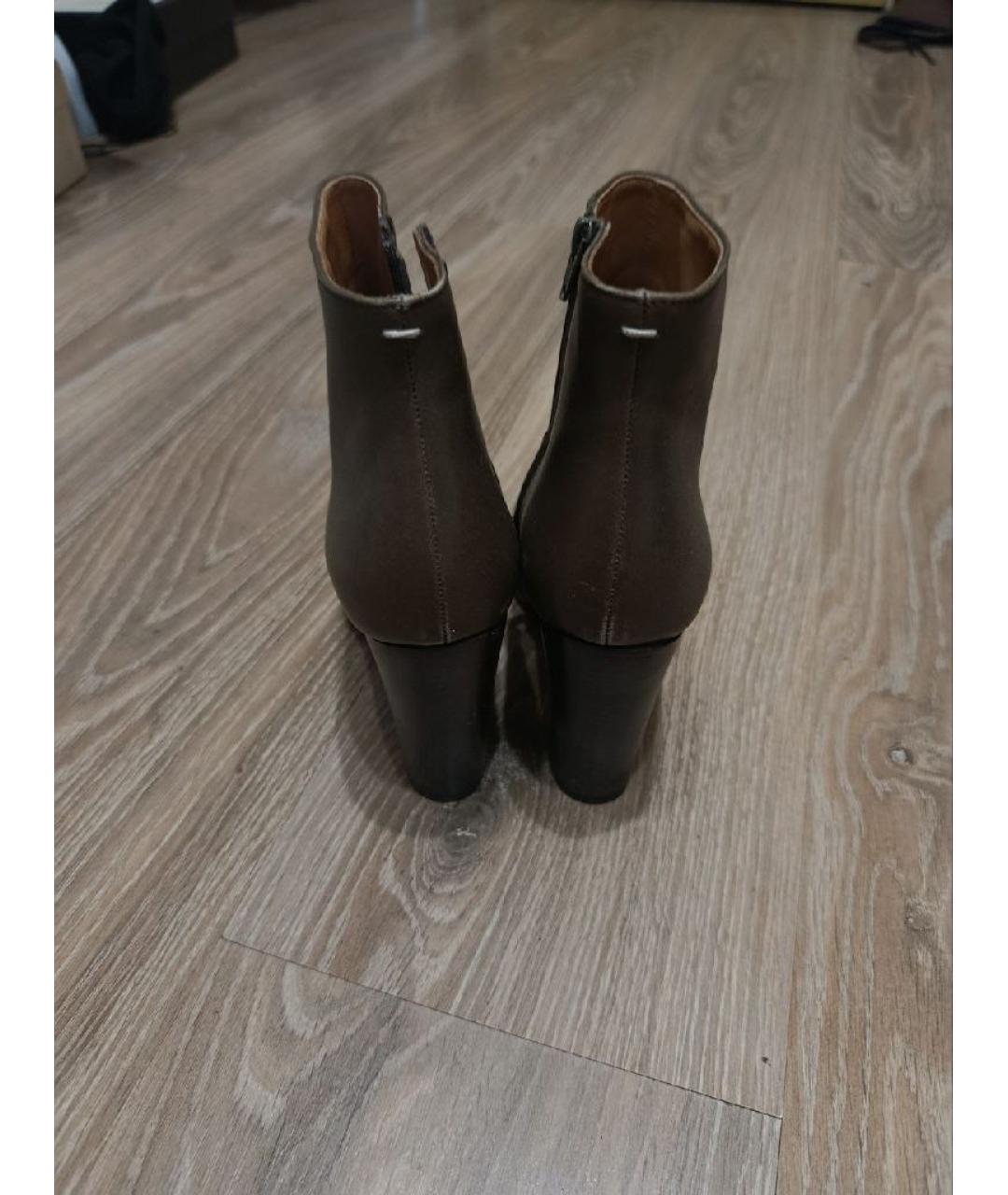 MAISON MARGIELA Коричневые кожаные ботильоны, фото 4
