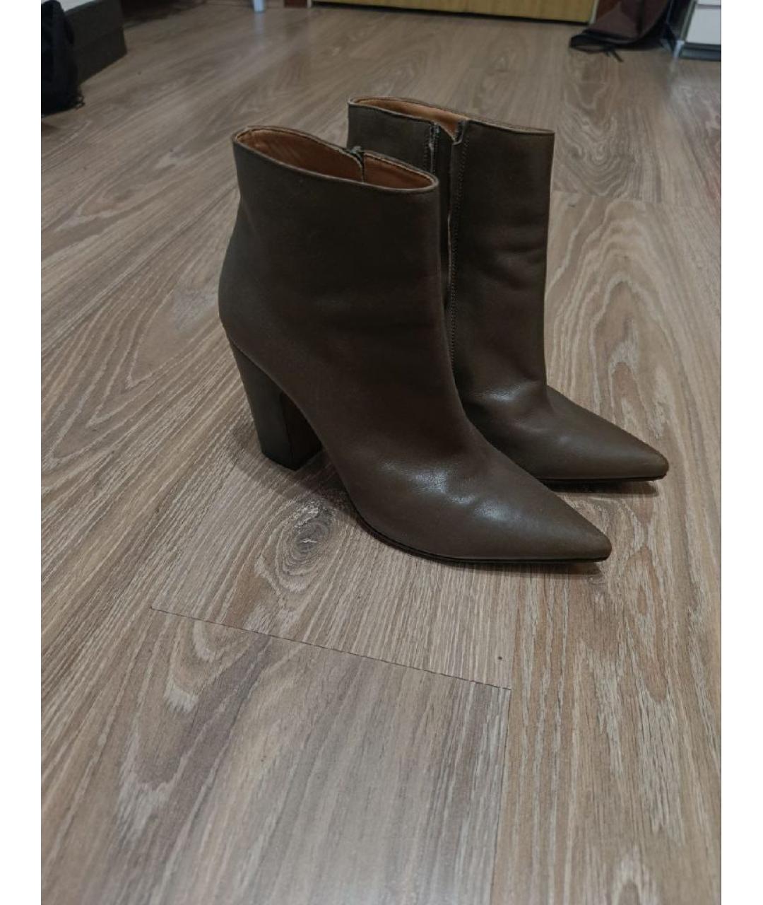 MAISON MARGIELA Коричневые кожаные ботильоны, фото 5