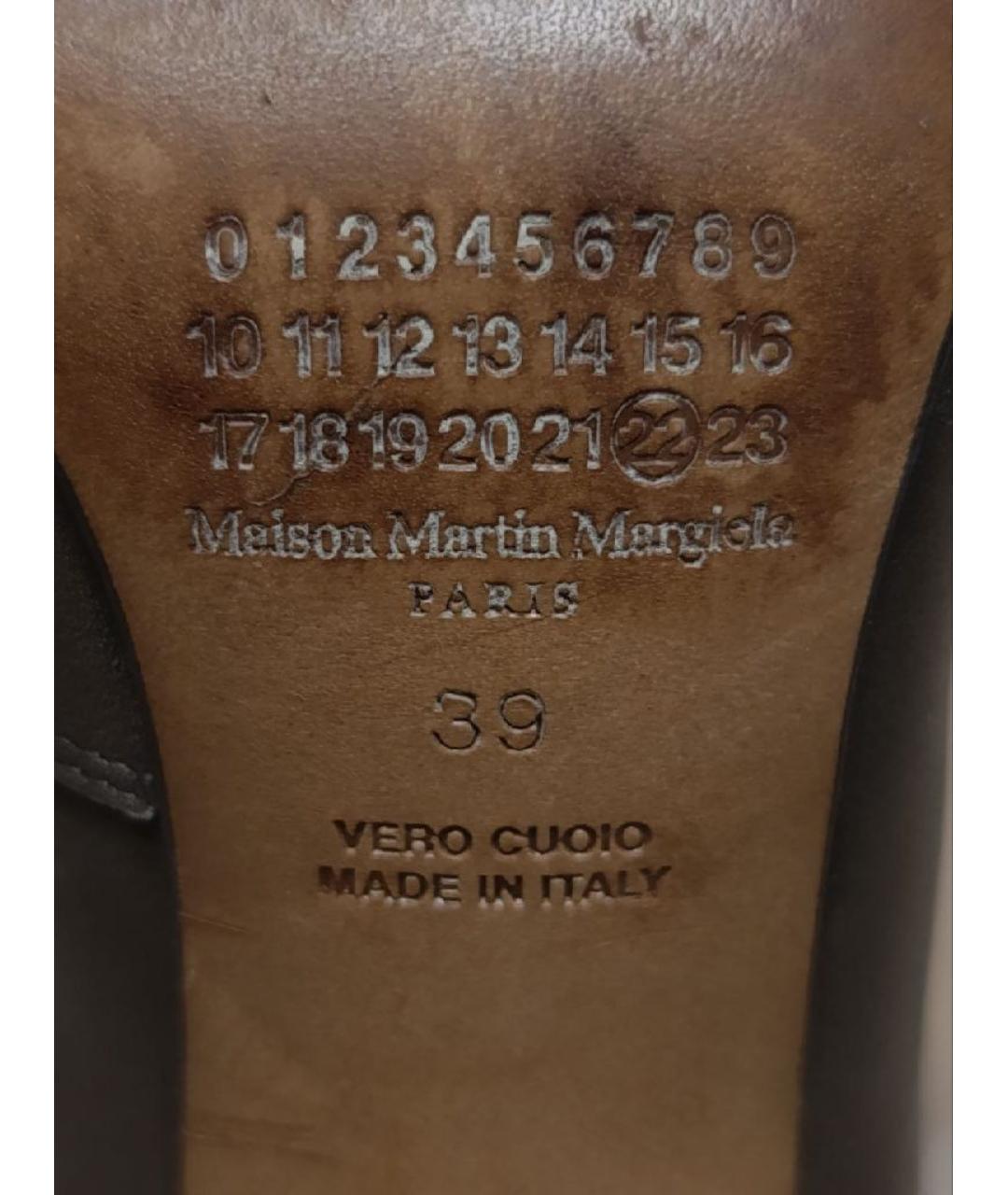 MAISON MARGIELA Коричневые кожаные ботильоны, фото 7