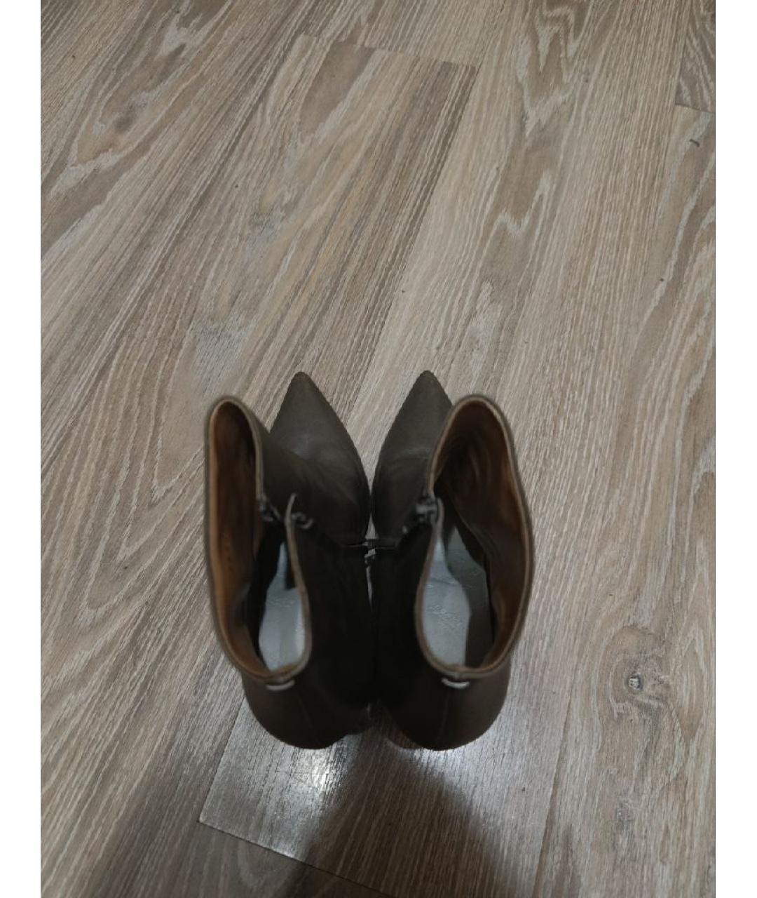 MAISON MARGIELA Коричневые кожаные ботильоны, фото 3