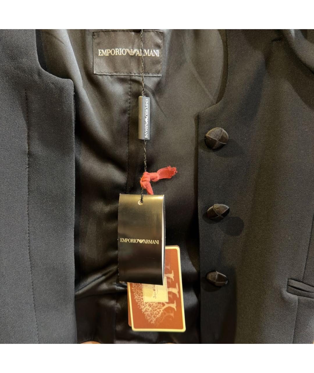 EMPORIO ARMANI Черный шерстяной жилет, фото 3