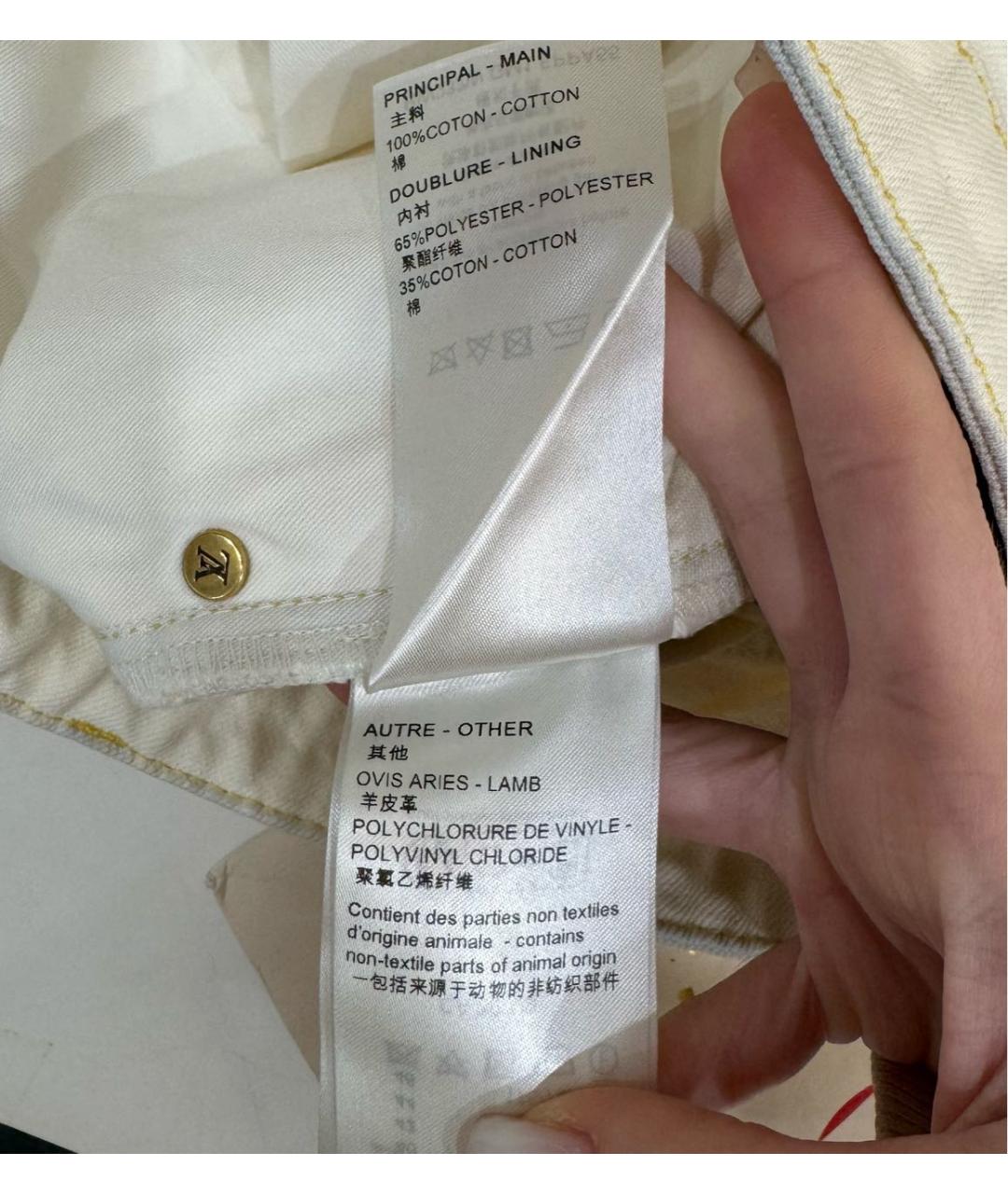 LOUIS VUITTON Бежевые хлопковые прямые джинсы, фото 5