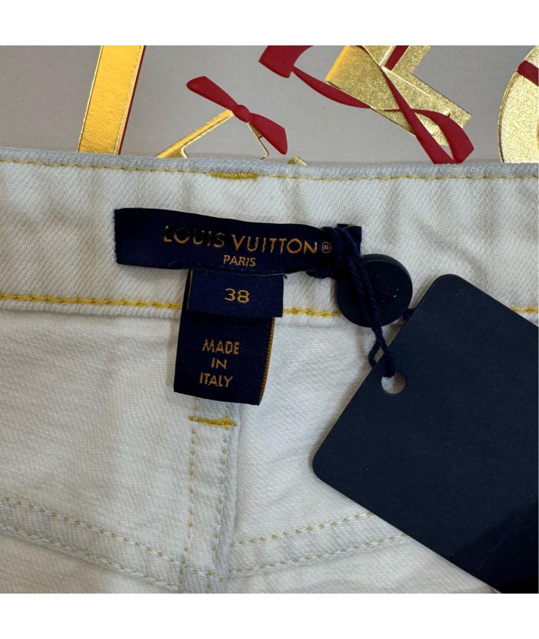 LOUIS VUITTON Бежевые хлопковые прямые джинсы, фото 4