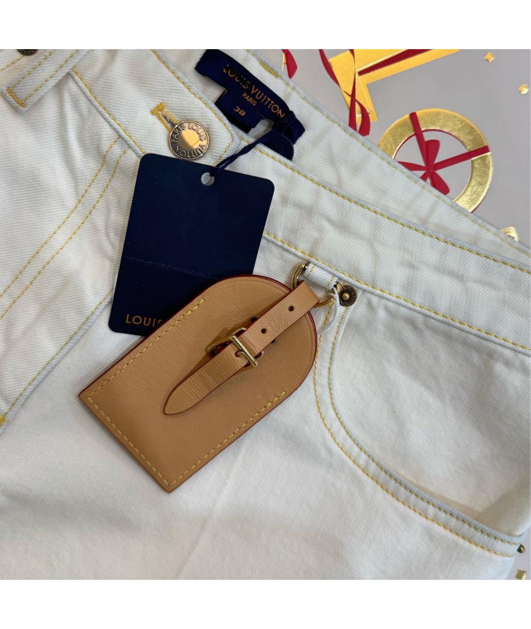 LOUIS VUITTON Бежевые хлопковые прямые джинсы, фото 3