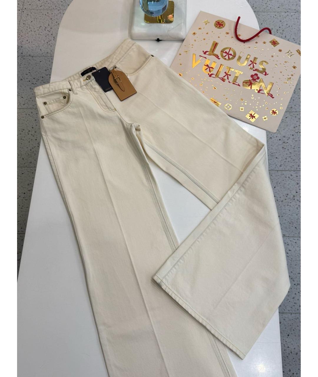 LOUIS VUITTON Бежевые хлопковые прямые джинсы, фото 2