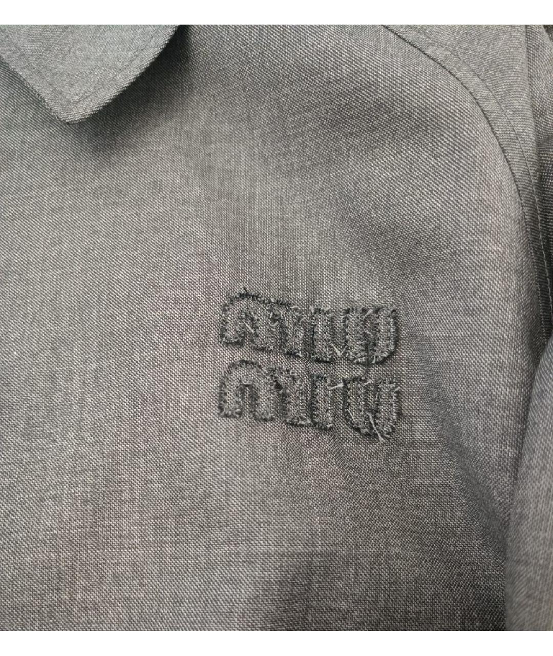 MIU MIU Серая шерстяная куртка, фото 5