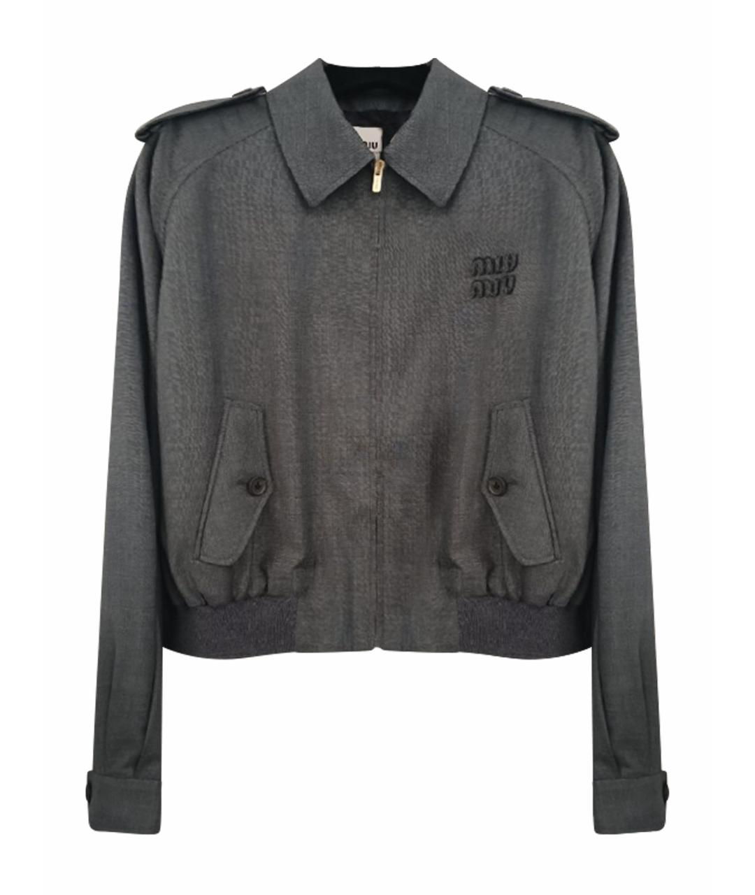 MIU MIU Серая шерстяная куртка, фото 1