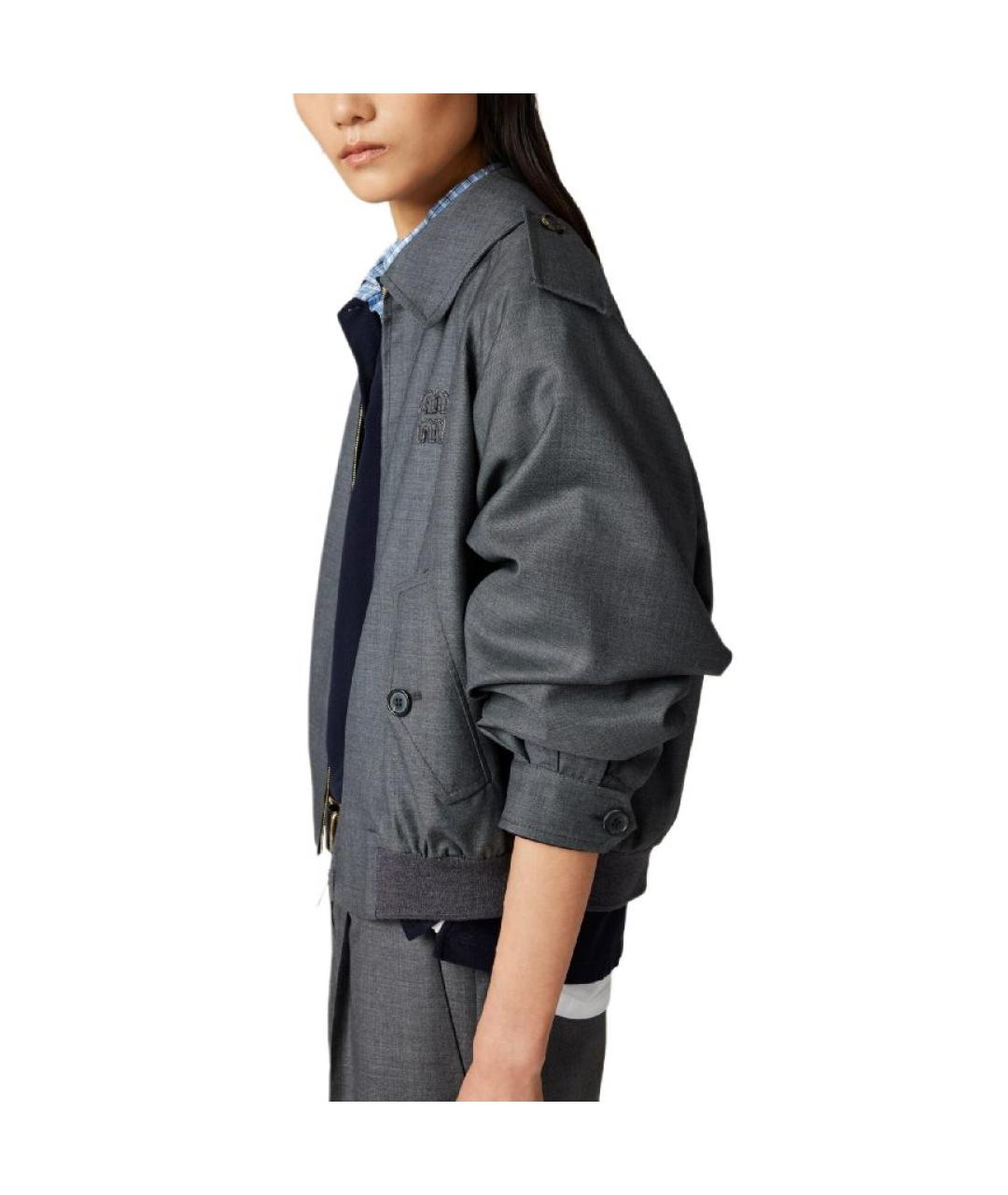 MIU MIU Серая шерстяная куртка, фото 7