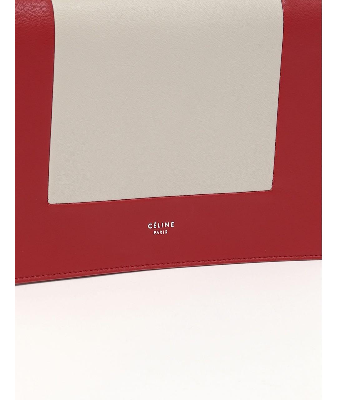 CELINE Красная кожаная сумка через плечо, фото 7
