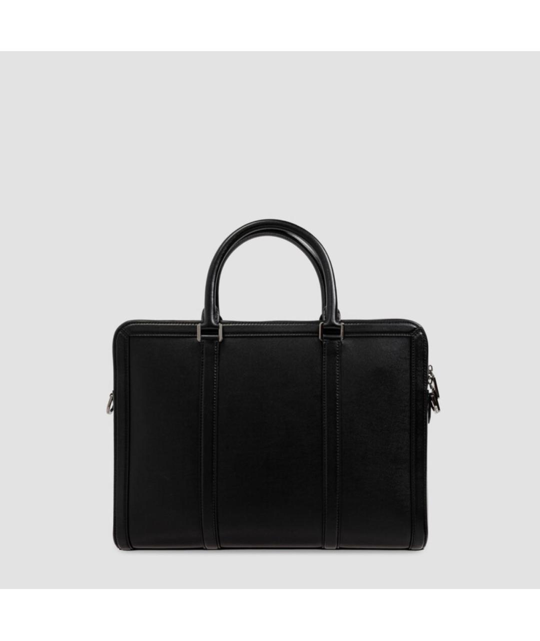 DOLCE&GABBANA Черный кожаный портфель, фото 3