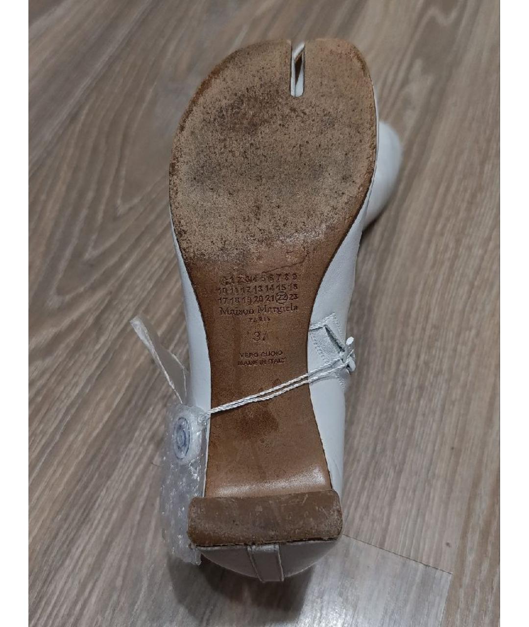 MAISON MARGIELA Белые кожаные ботильоны, фото 6