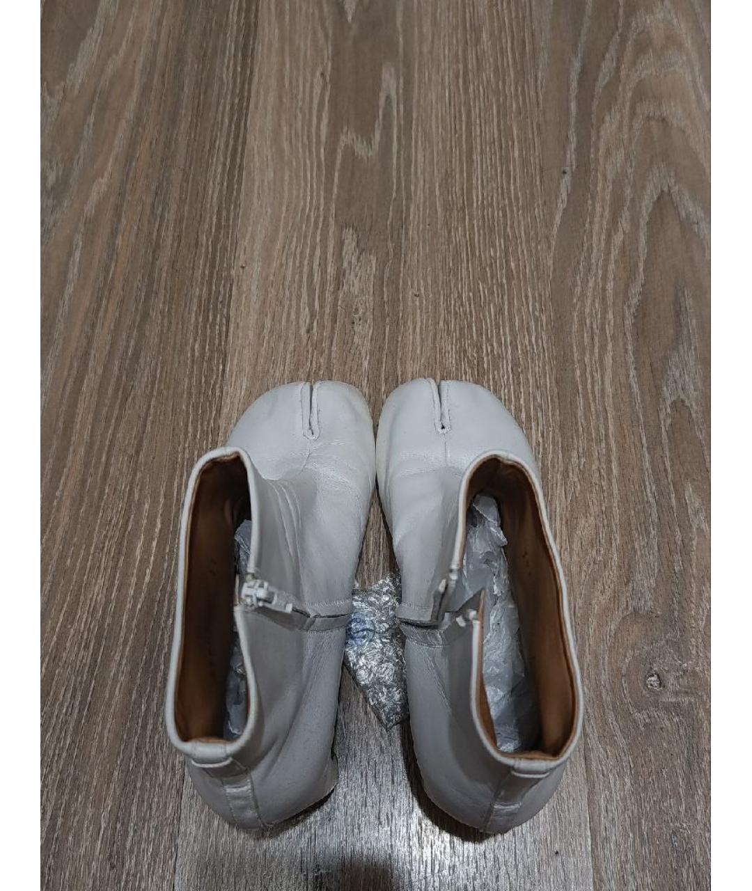 MAISON MARGIELA Белые кожаные ботильоны, фото 3