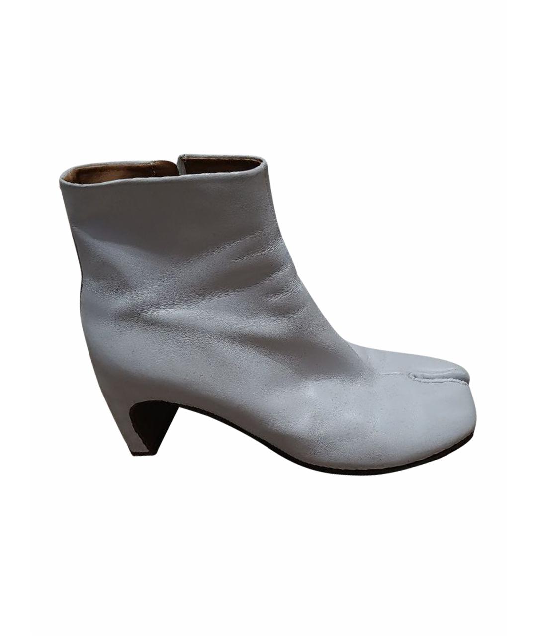 MAISON MARGIELA Белые кожаные ботильоны, фото 1