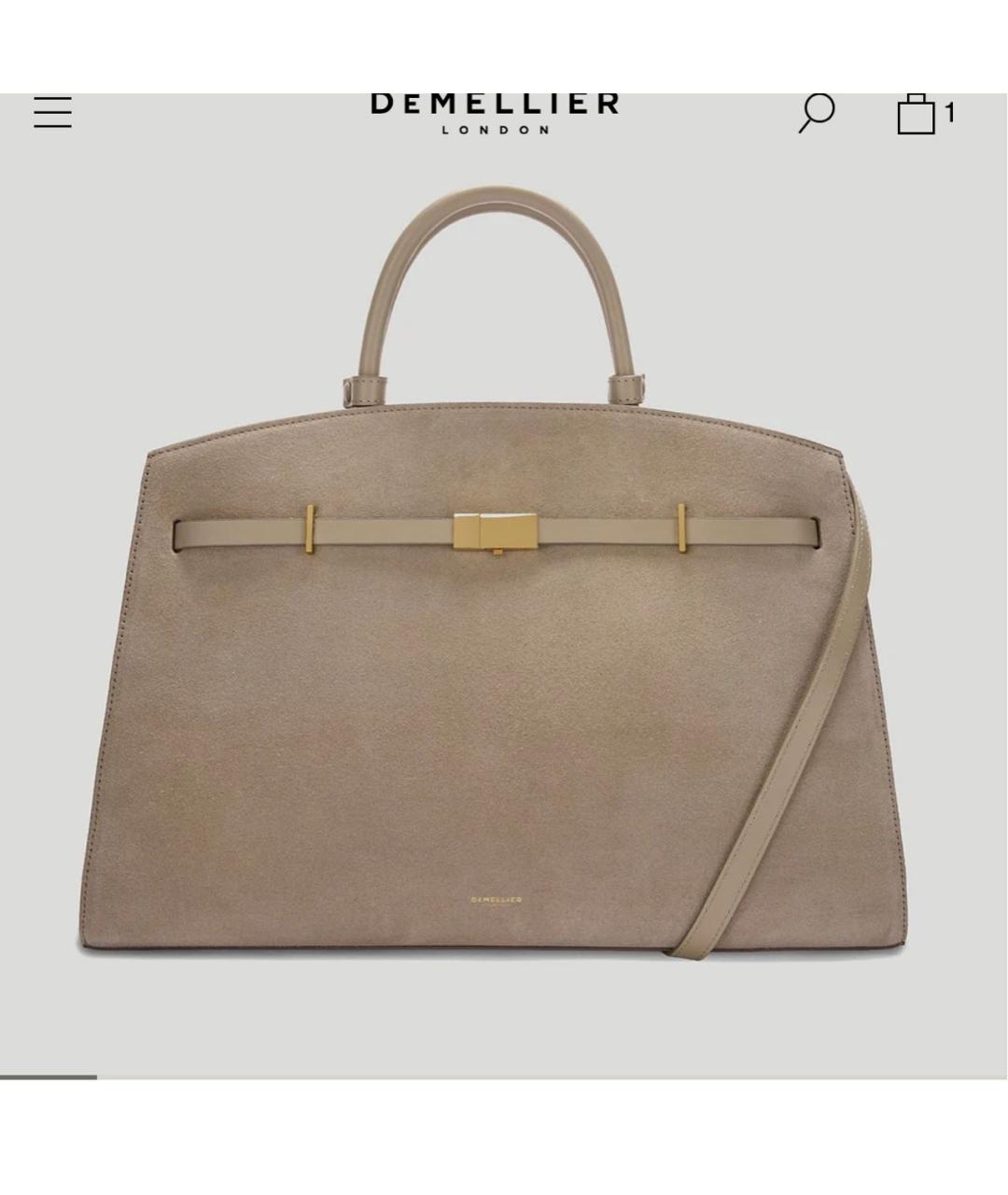 DEMELLIER Бежевая замшевая сумка тоут, фото 5