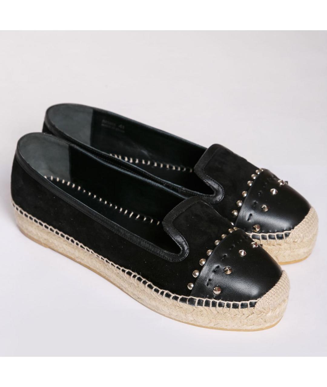 ALEXANDER MCQUEEN Черные кожаные эспадрильи, фото 2