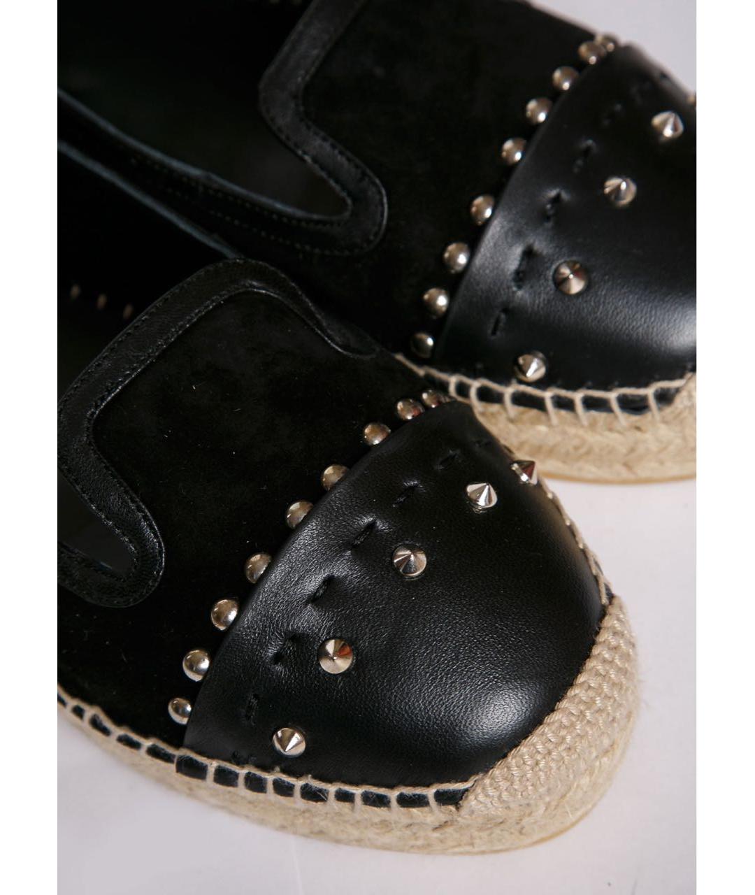 ALEXANDER MCQUEEN Черные кожаные эспадрильи, фото 3