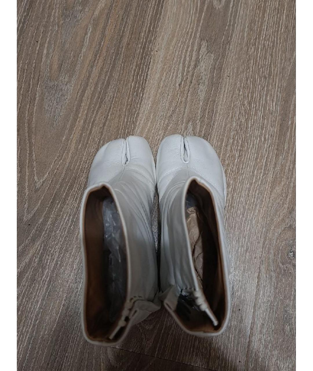 MAISON MARGIELA Белые кожаные ботильоны, фото 4