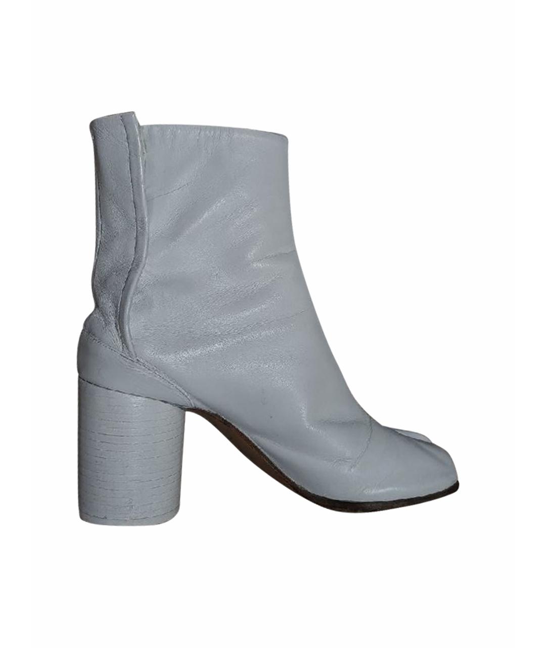 MAISON MARGIELA Белые кожаные ботильоны, фото 1