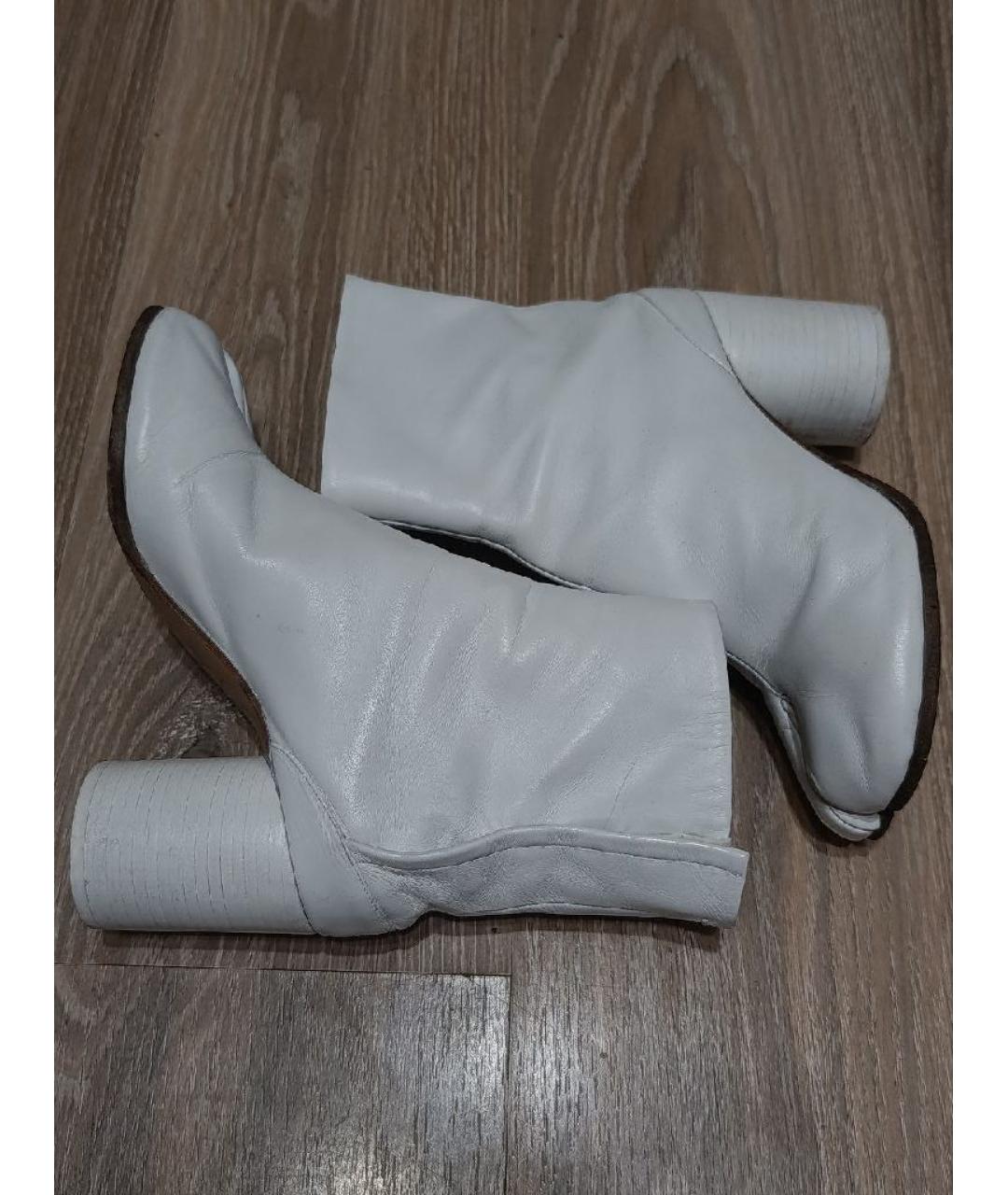 MAISON MARGIELA Белые кожаные ботильоны, фото 9