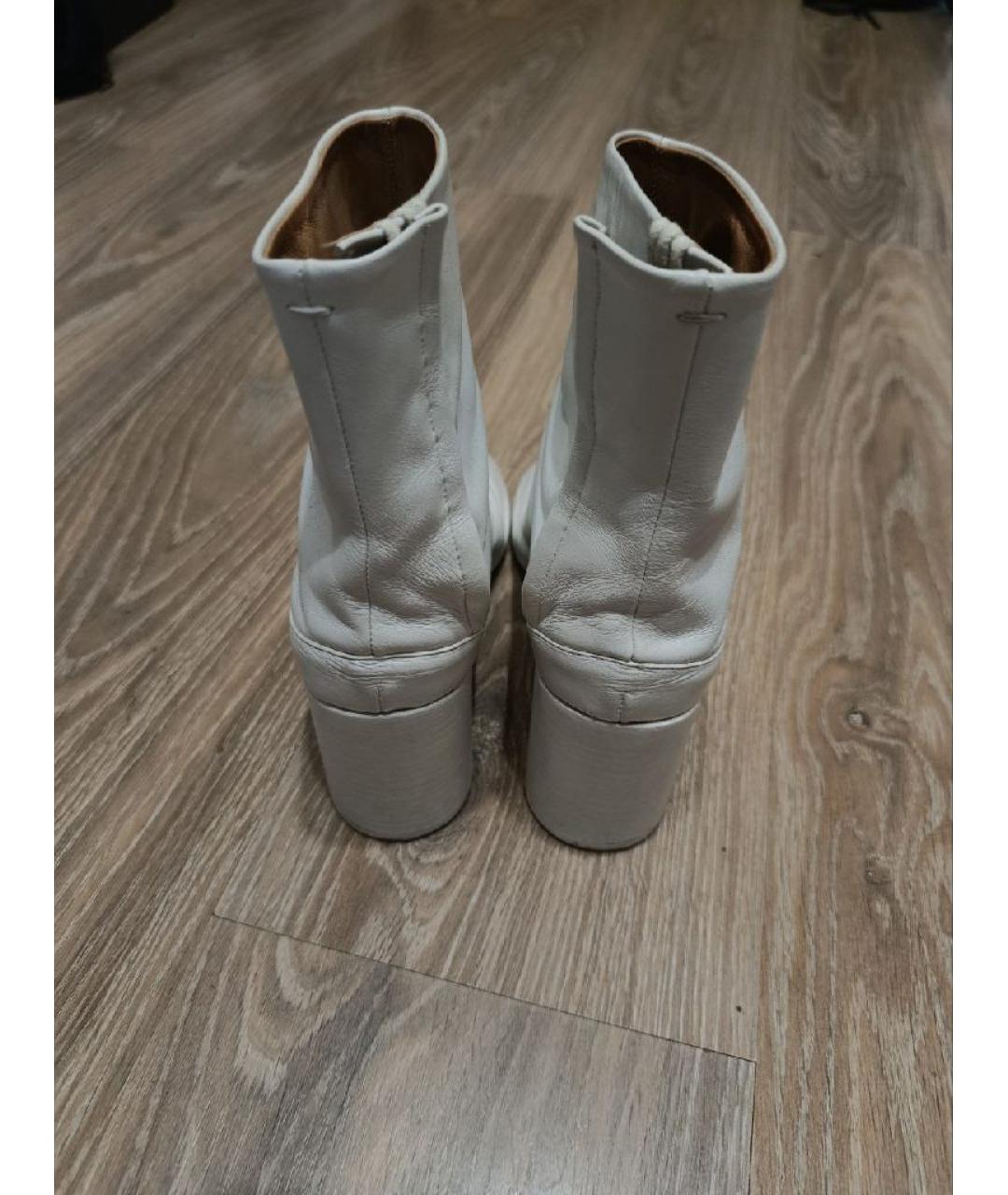 MAISON MARGIELA Белые кожаные ботильоны, фото 5