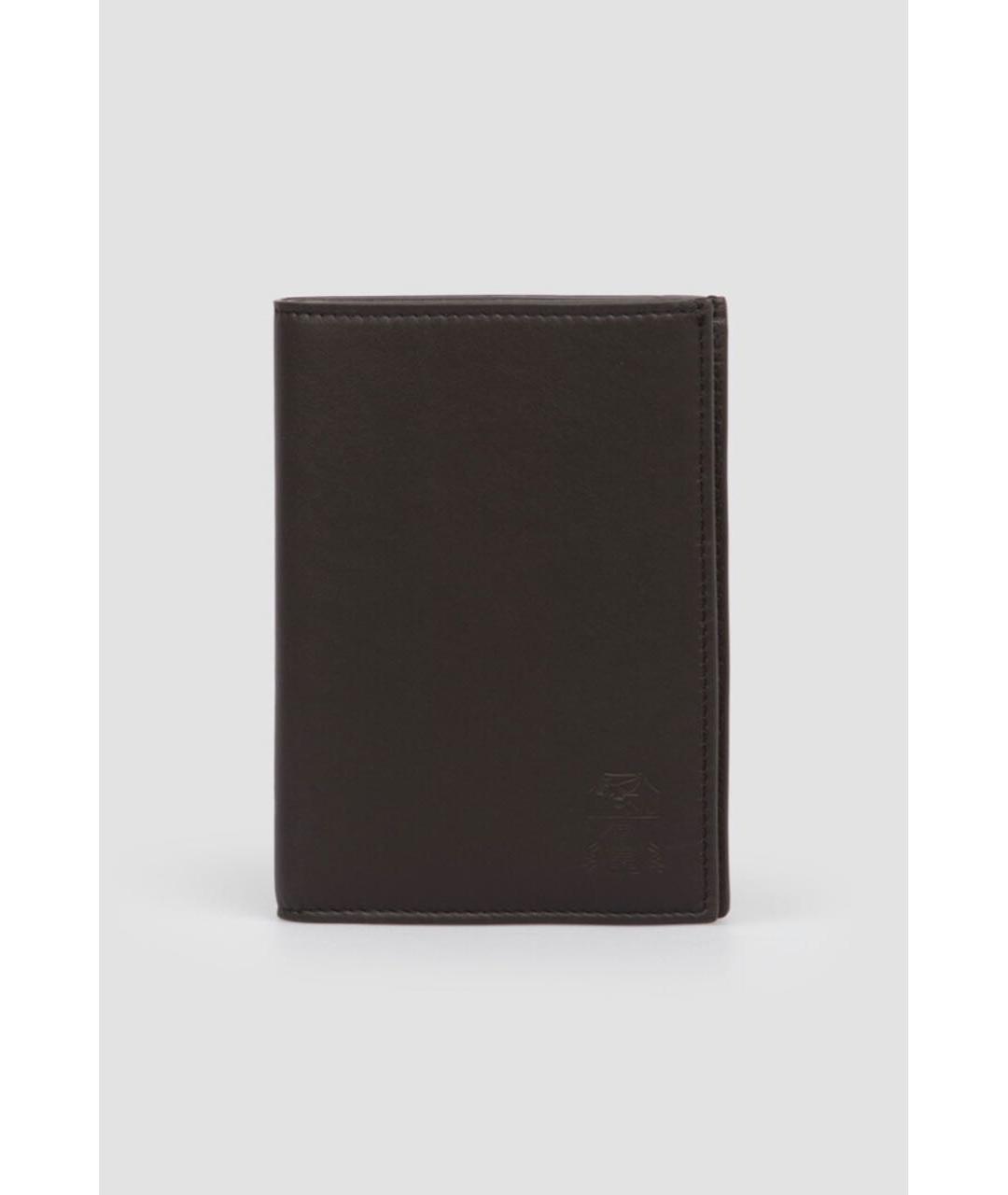 BRUNELLO CUCINELLI Коричневый кожаный кардхолдер, фото 8