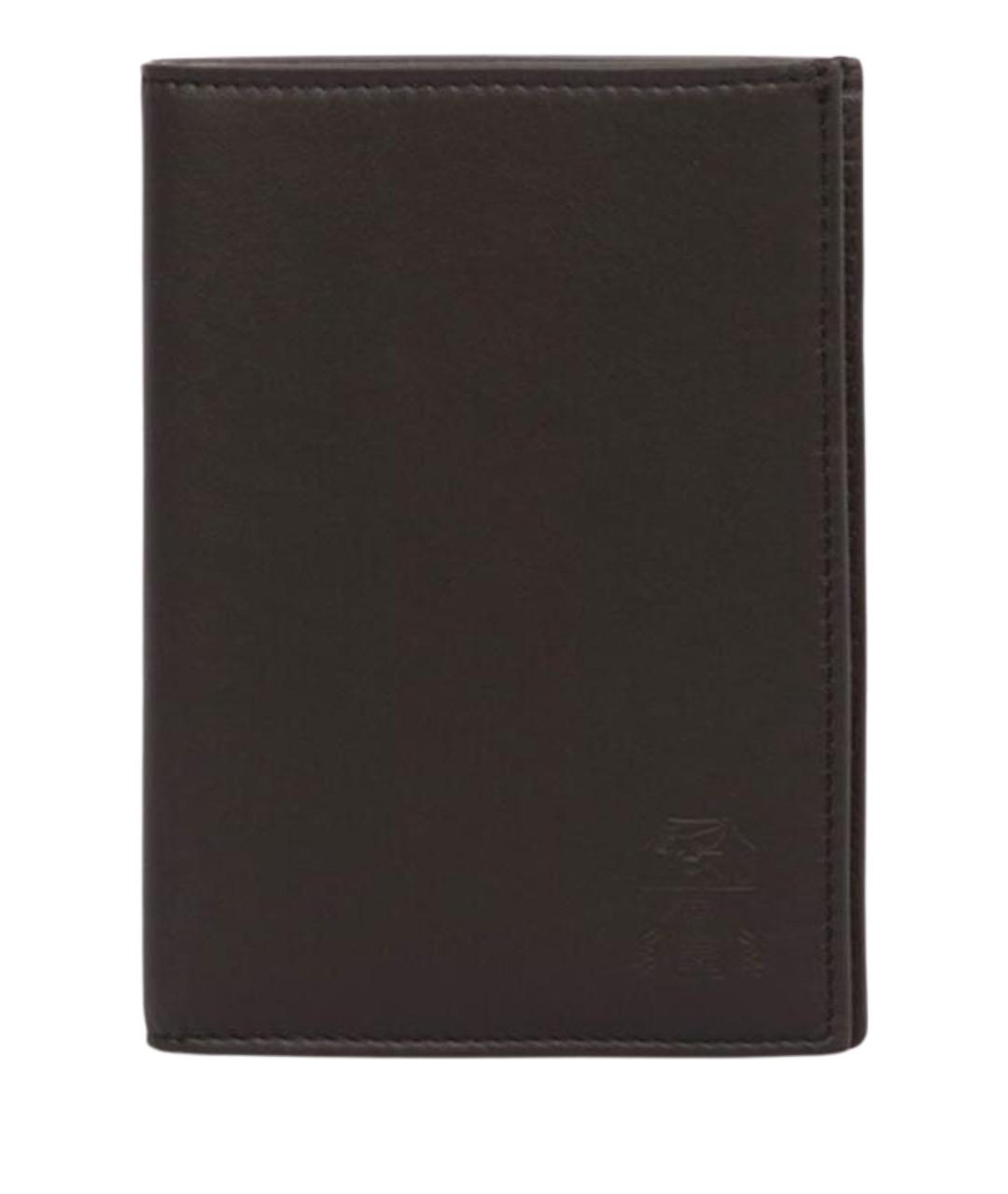 BRUNELLO CUCINELLI Коричневый кожаный кардхолдер, фото 1