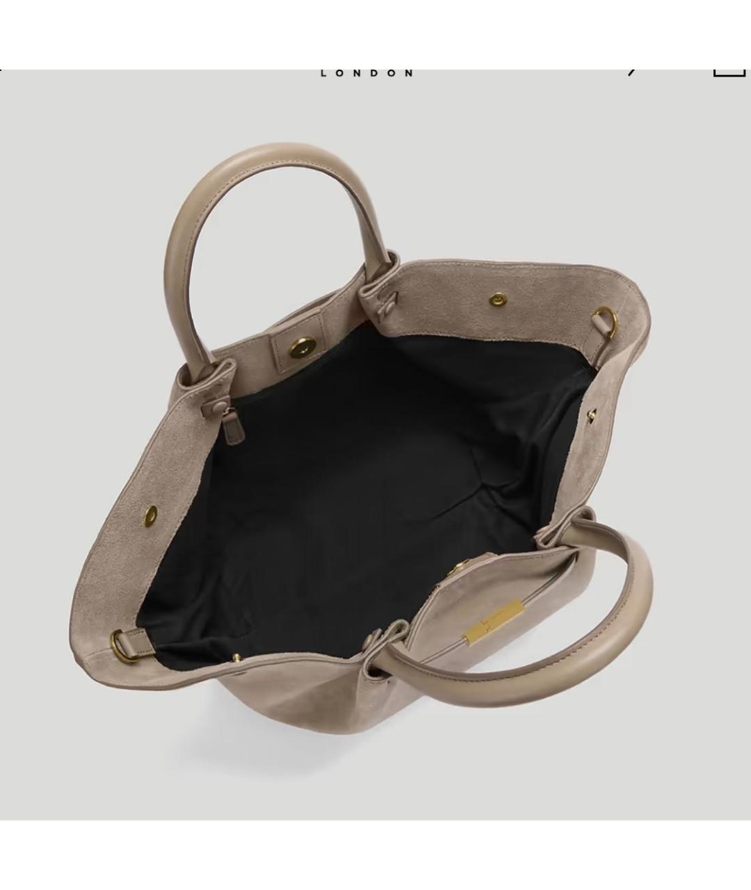 DEMELLIER Бежевая замшевая сумка тоут, фото 3