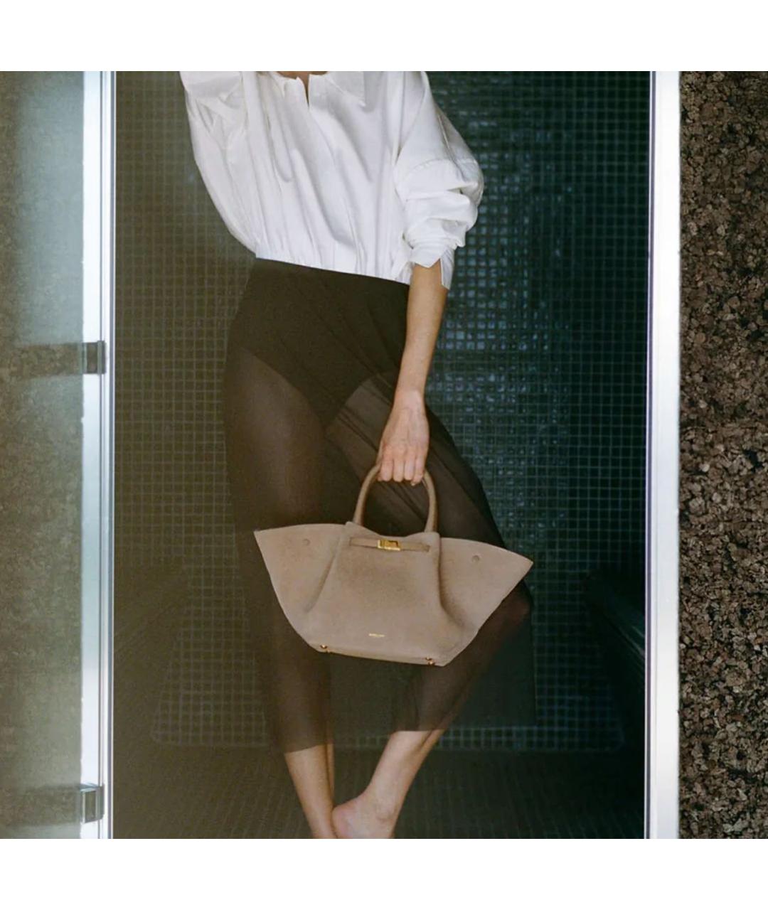 DEMELLIER Бежевая замшевая сумка тоут, фото 4