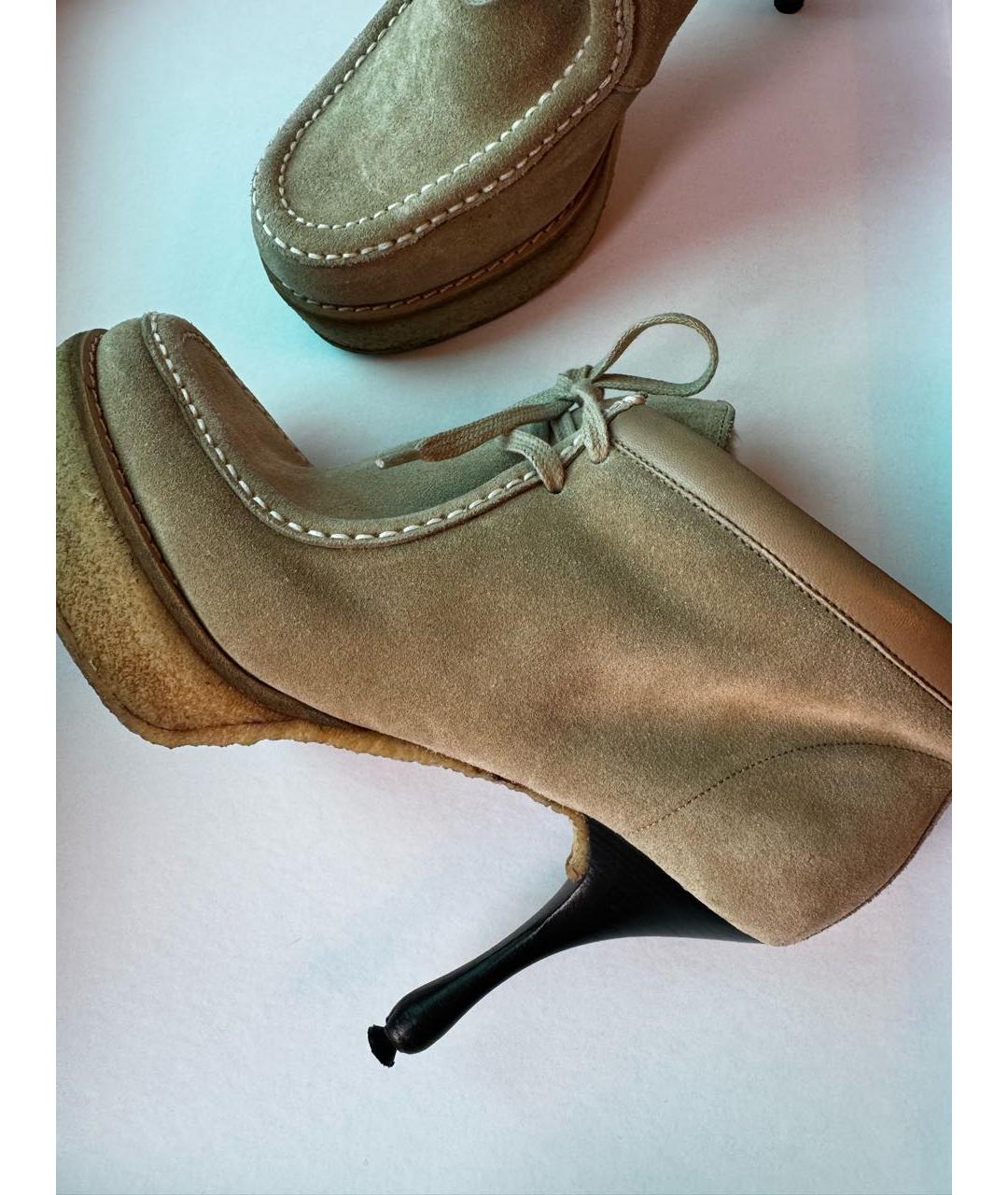 MARC JACOBS Бежевые нубуковые ботильоны, фото 8