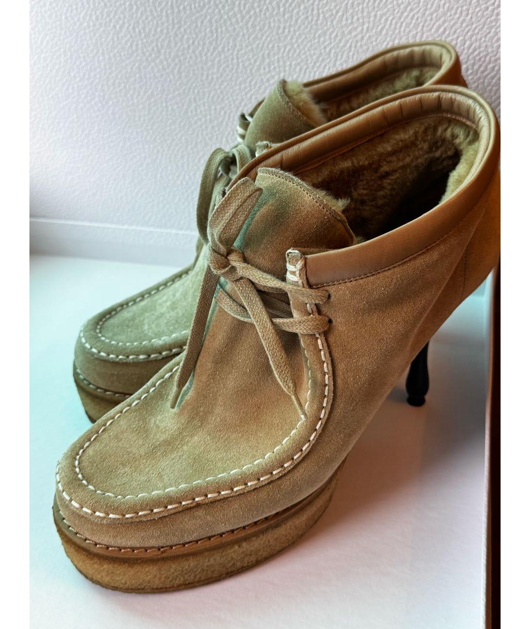 MARC JACOBS Бежевые нубуковые ботильоны, фото 7