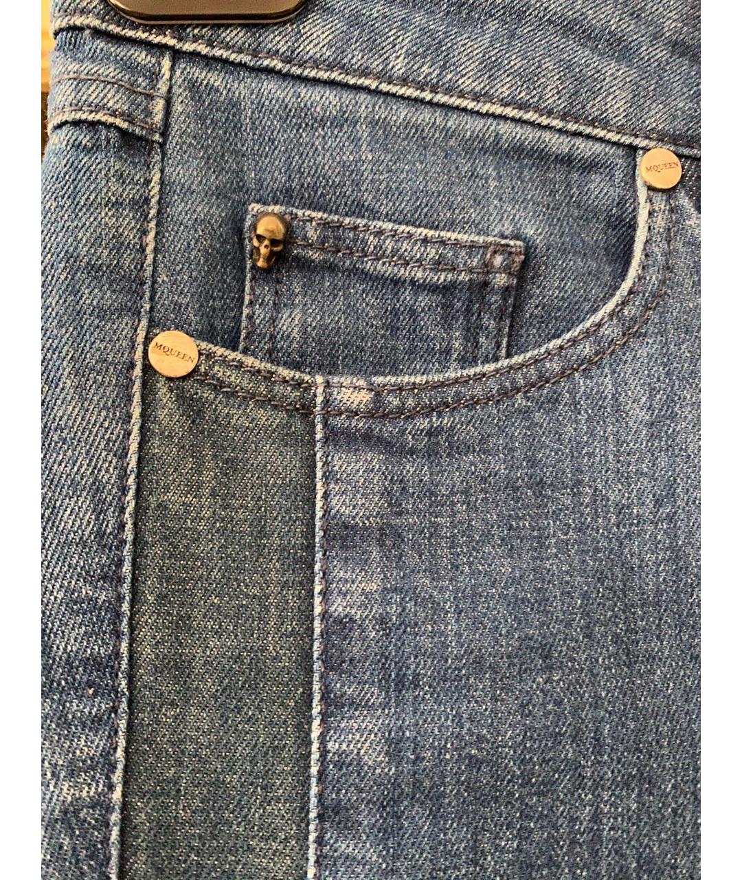 ALEXANDER MCQUEEN Синие хлопко-эластановые джинсы слим, фото 7