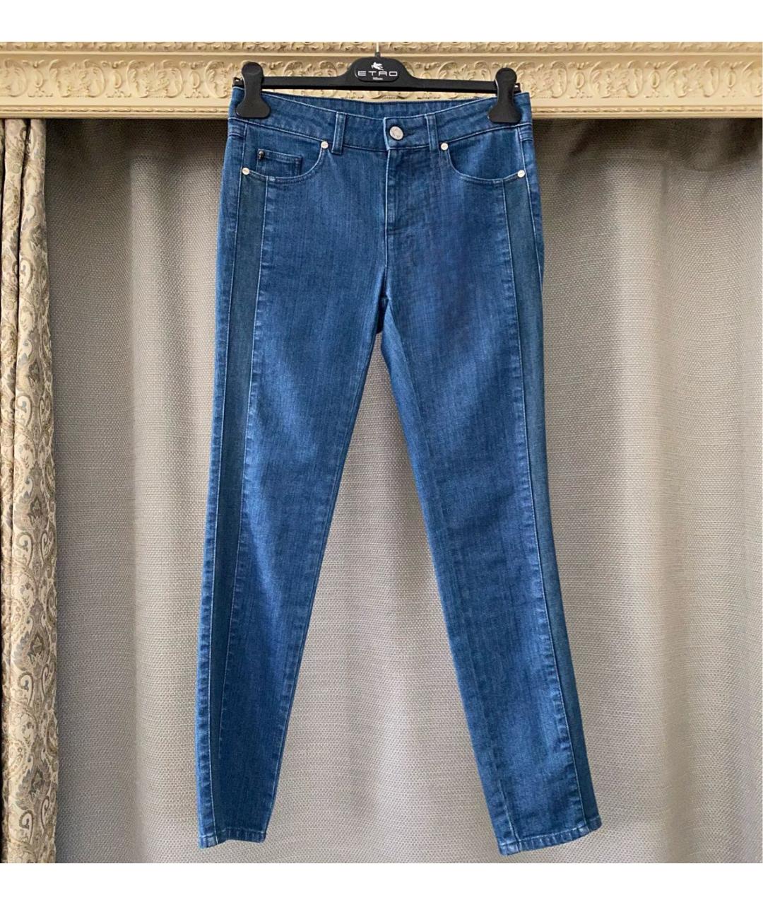 ALEXANDER MCQUEEN Синие хлопко-эластановые джинсы слим, фото 9