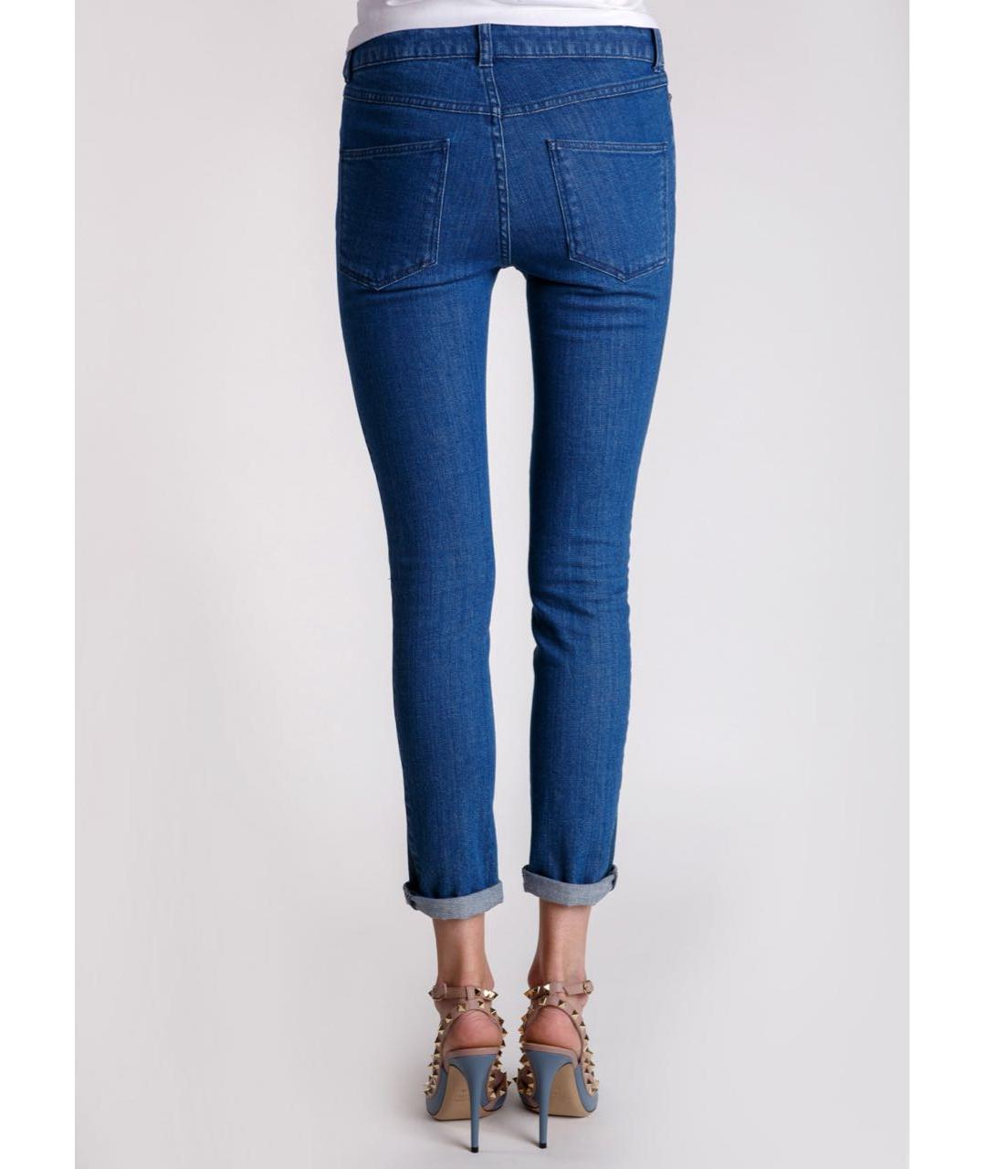 ALEXANDER MCQUEEN Синие хлопко-эластановые джинсы слим, фото 3