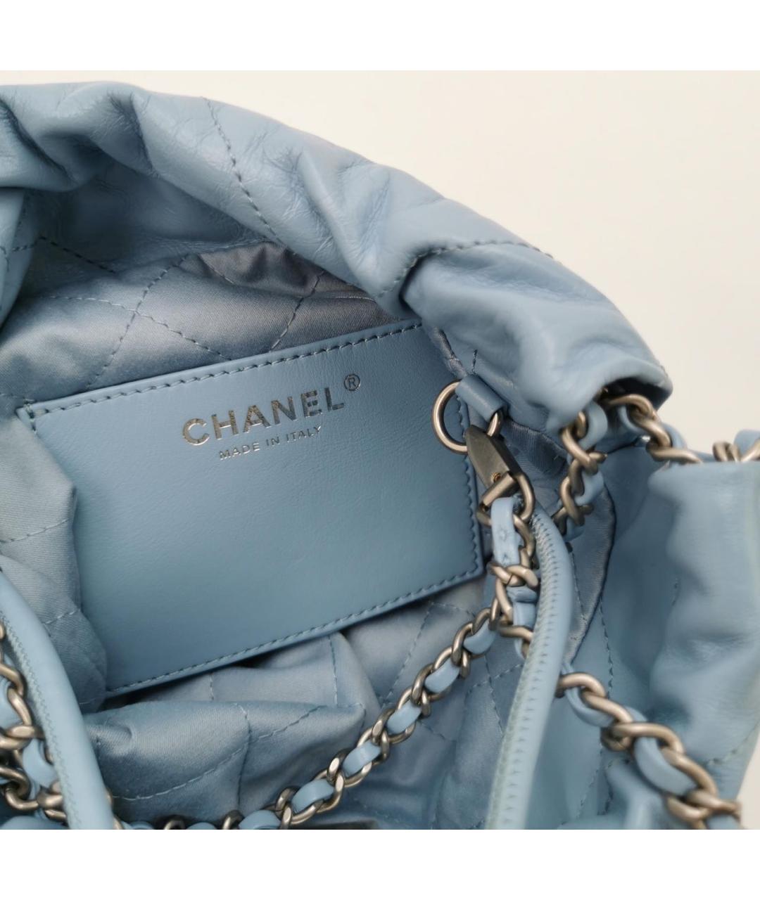 CHANEL Голубая кожаная сумка через плечо, фото 7