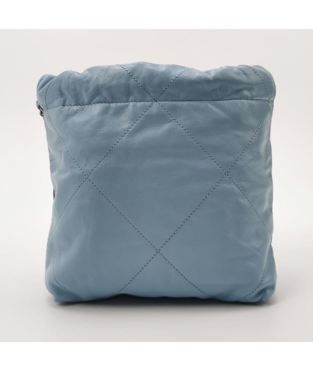 CHANEL Голубая кожаная сумка через плечо, фото 4
