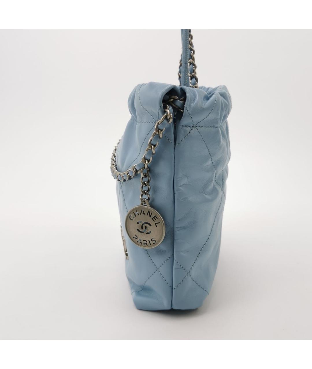 CHANEL Голубая кожаная сумка через плечо, фото 2