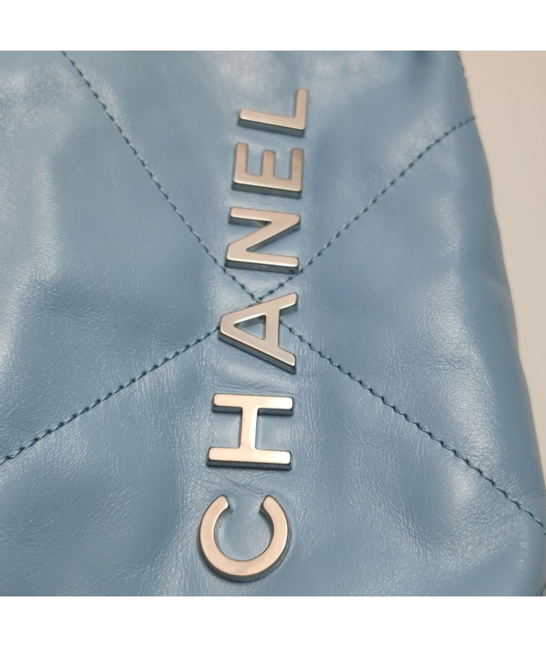 CHANEL Голубая кожаная сумка через плечо, фото 8