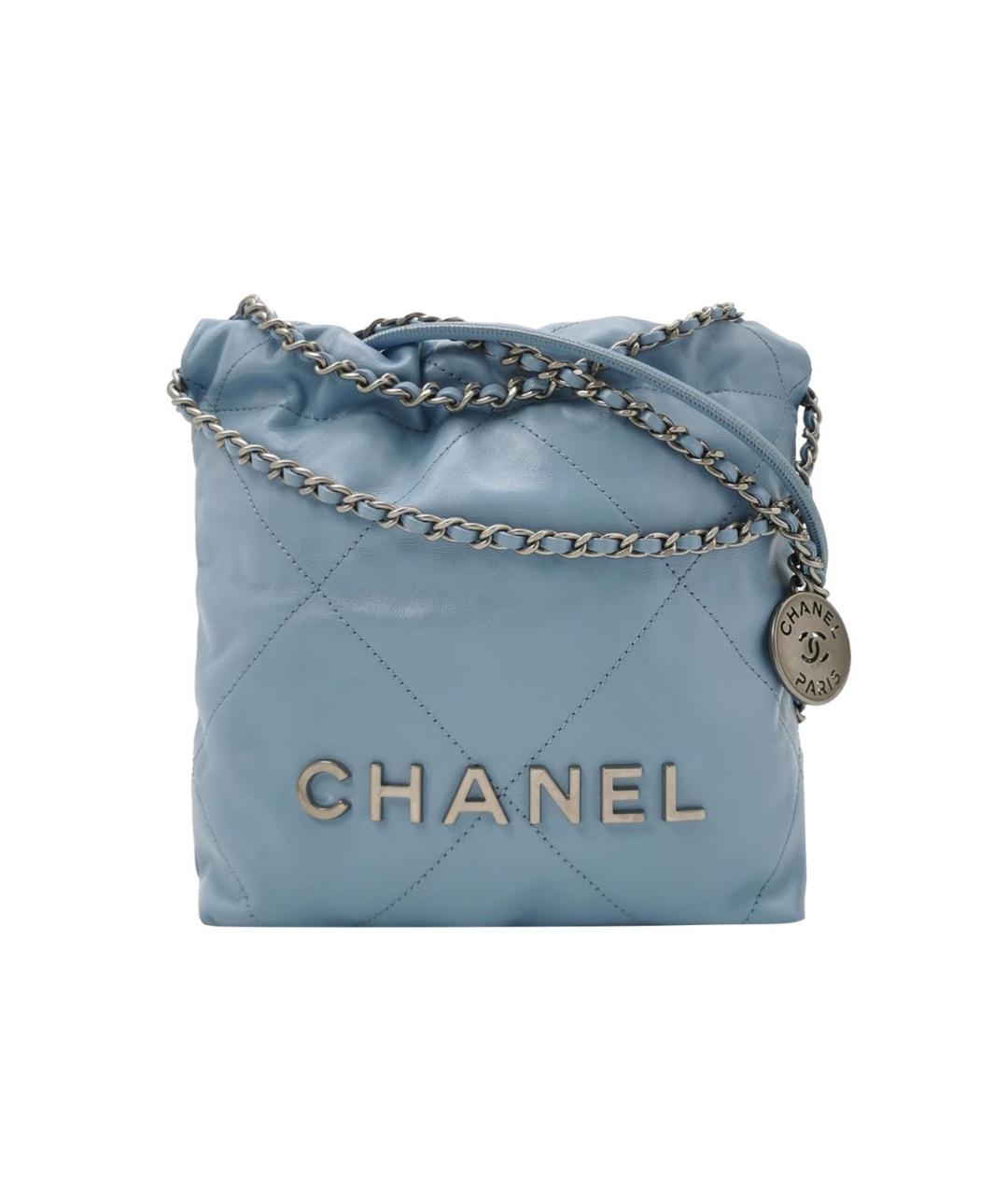 CHANEL Голубая кожаная сумка через плечо, фото 1