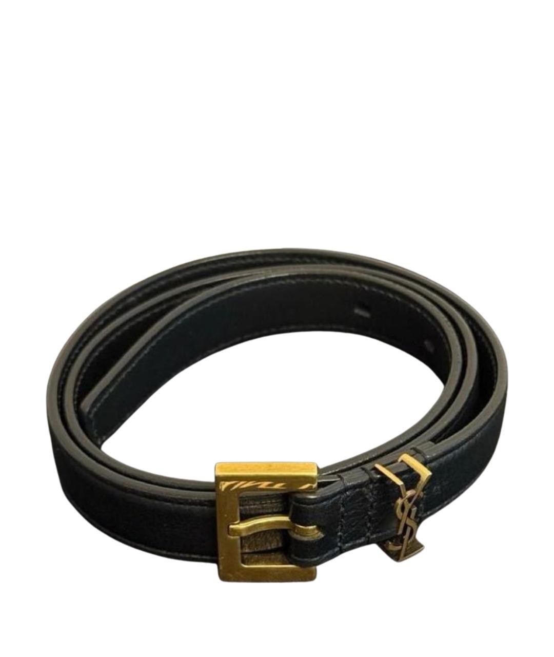 SAINT LAURENT Черный кожаный ремень, фото 1