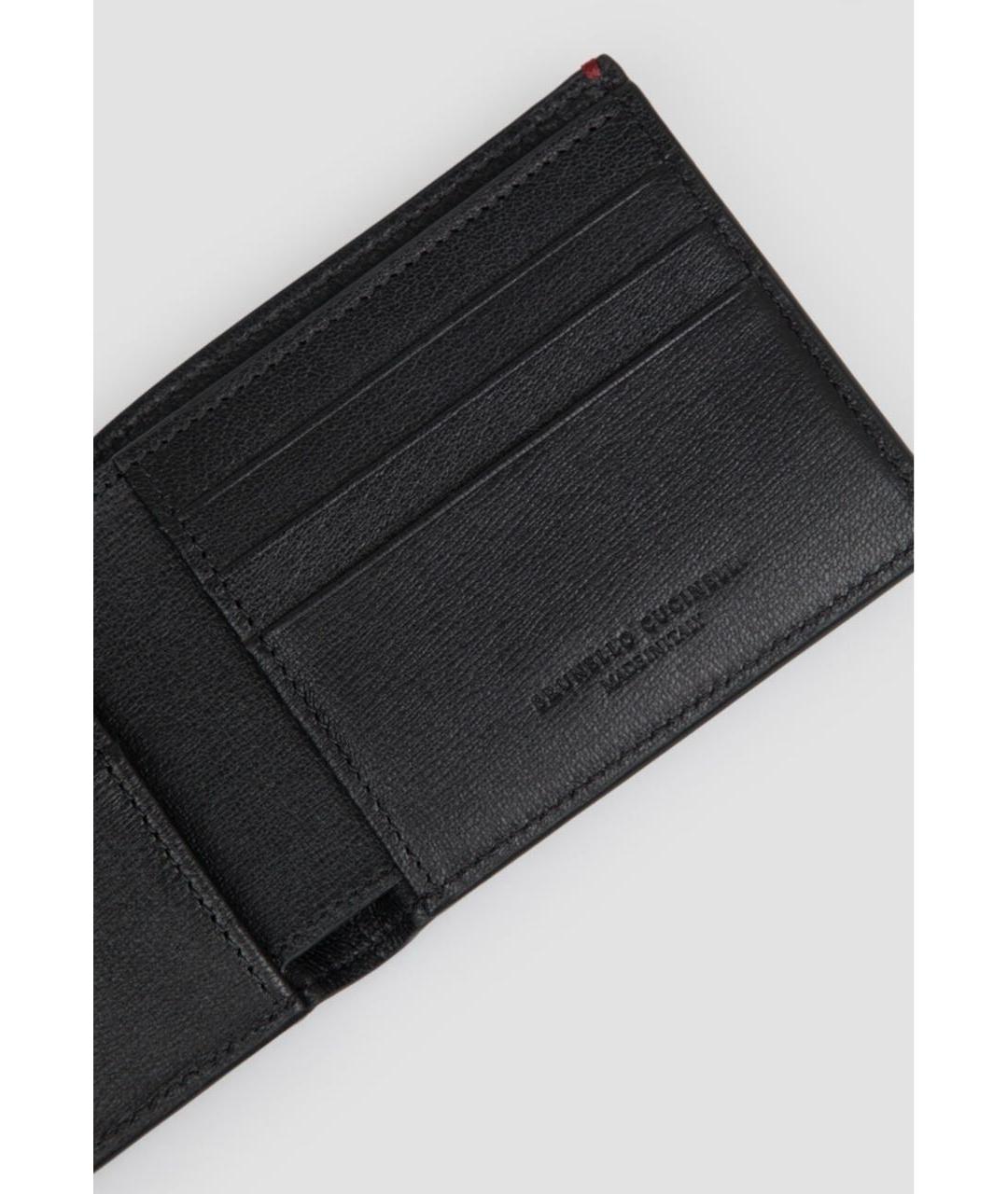 BRUNELLO CUCINELLI Черный кожаный кошелек, фото 4