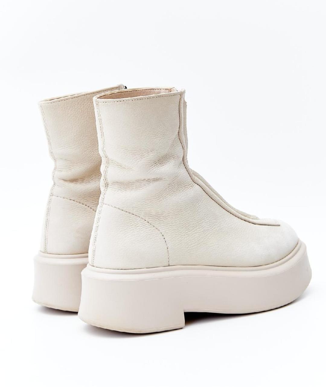 THE ROW Бежевые кожаные полусапоги, фото 4