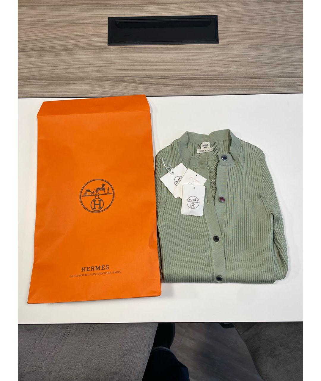 HERMES Зеленый шелковый джемпер / свитер, фото 7