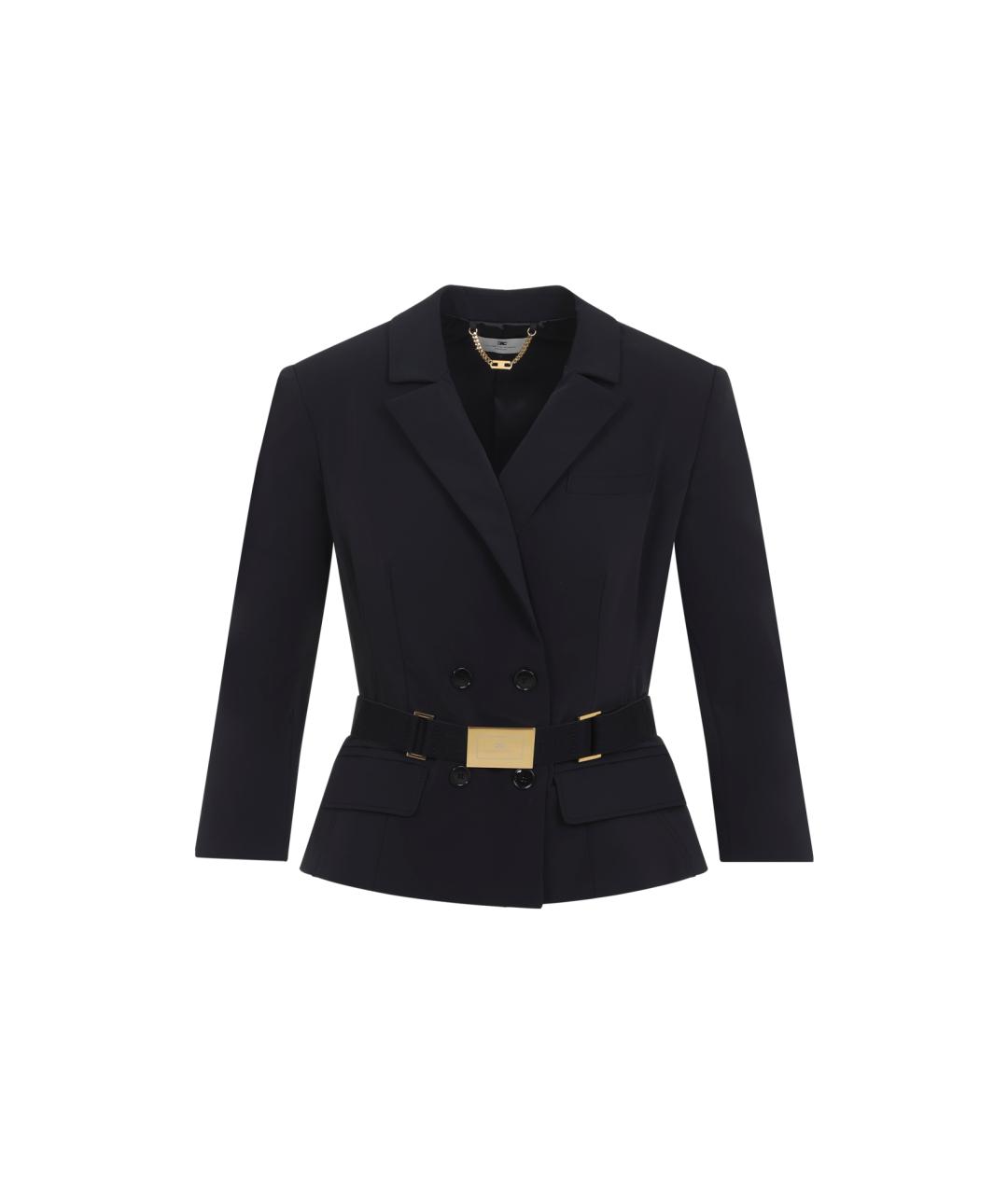 ELISABETTA FRANCHI Черный полиамидовый жакет/пиджак, фото 1