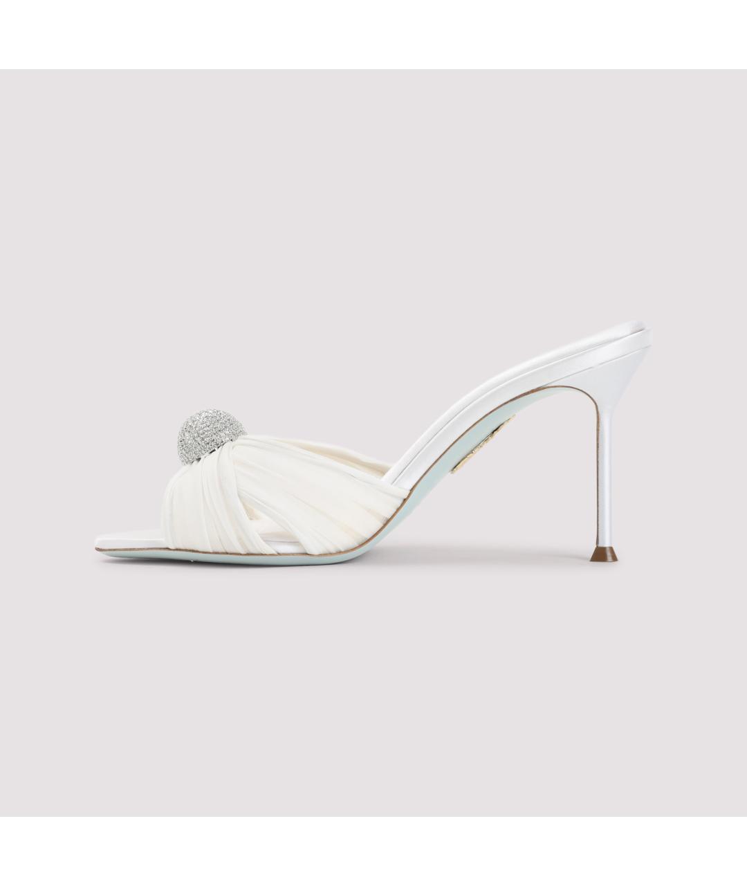 AQUAZZURA Белые текстильные мюли, фото 2