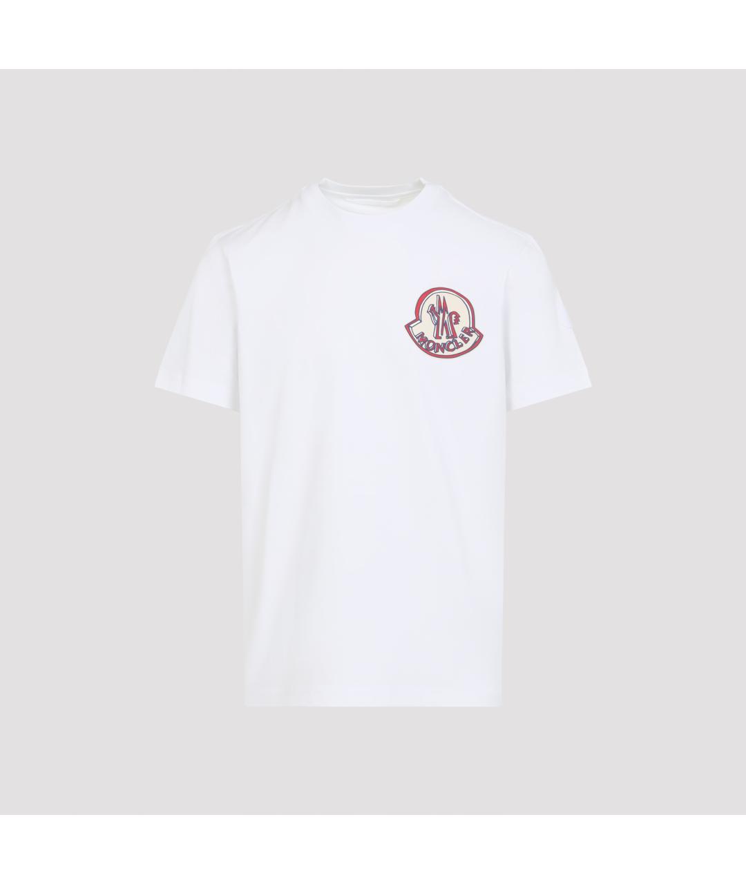 MONCLER Белая хлопковая футболка, фото 2