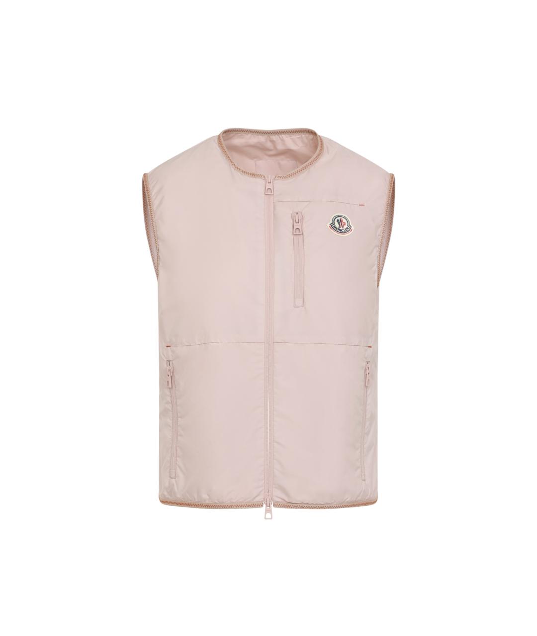MONCLER Розовый полиэстеровый жилет, фото 1