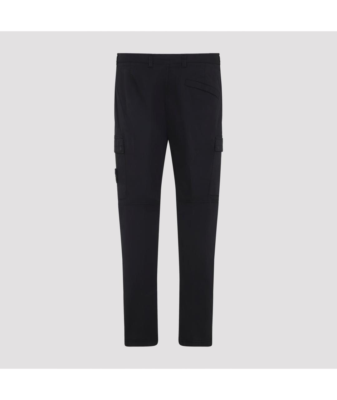 STONE ISLAND Черные хлопковые повседневные брюки, фото 3